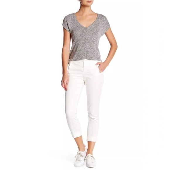 ATM Crop Pants White Slim Stretch Twill Size 8 - Picture 1 of 4